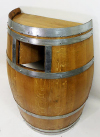 Compack Oak Wine Barrel Waste Recepticle