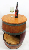 BCT-34, Wine Barrel Display Counter Table, 24' table top. Lacquer finished.