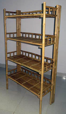 BRS-48F, Bamboo Display Shelf Stand